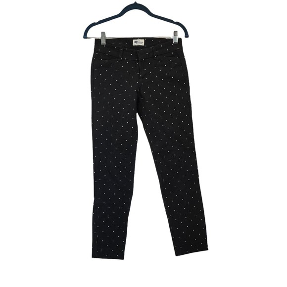 Old Navy Pixie Pants Womens Size 0 Black White Dot Print Stretch Black - Picture 1 of 10